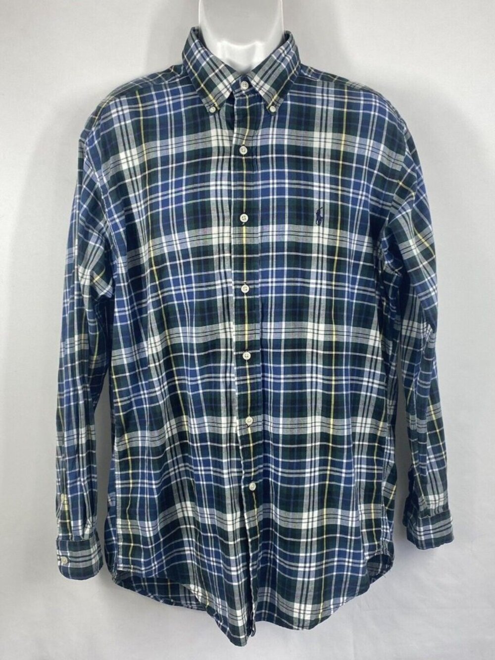 Ralph Lauren Mens Blake Shirt Plaid Tartan Button Down M Cotton